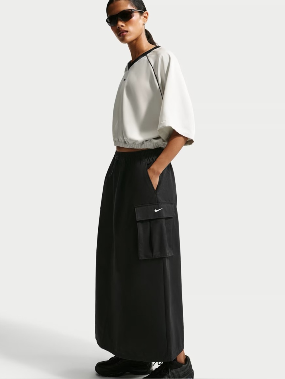 Nike Black Cargo Midi Skirt - Picture 2 of 10